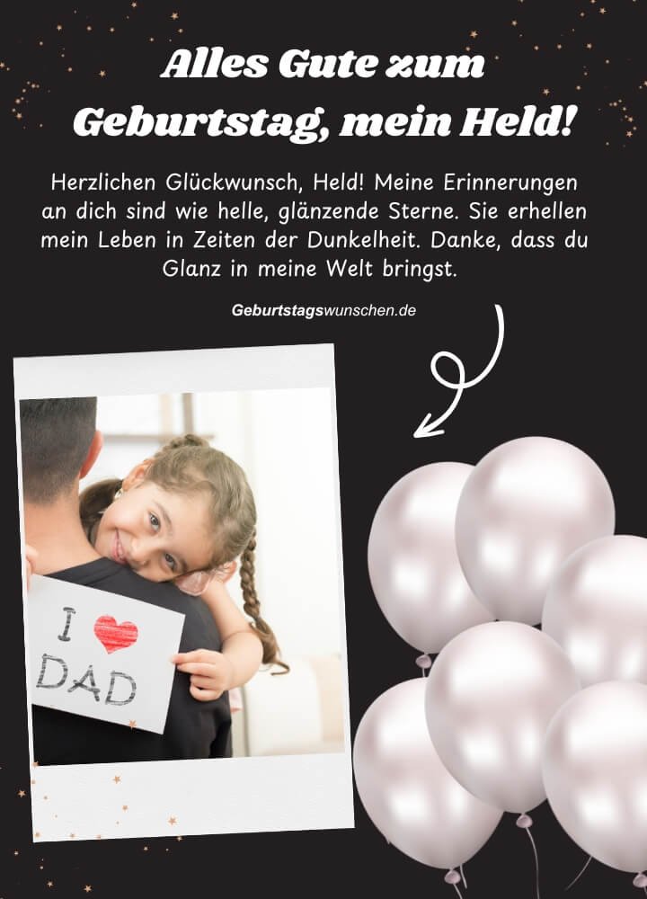 Geburtstagswünsche für Papa von Tochter