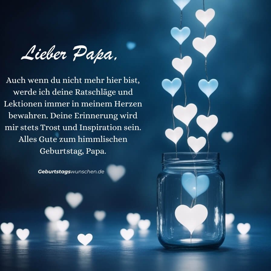 Geburtstagsgrüße Papa Im Himmel Hat Geburtstag geburtstagwunschen.de